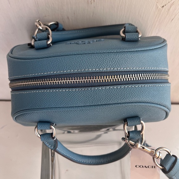 COACH Sydney Satchel - Silver/Pacific Blue - Picture 11 of 16